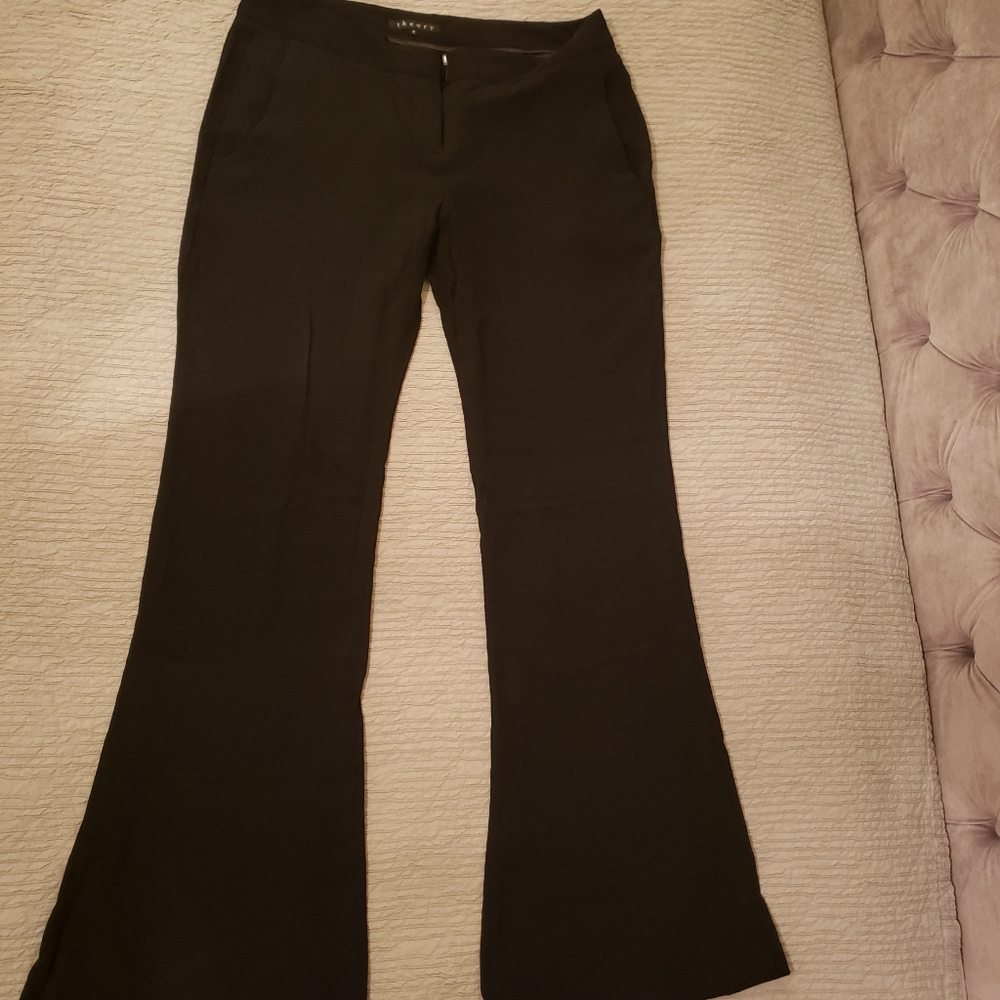 Theory black light flare pants, light, size 8